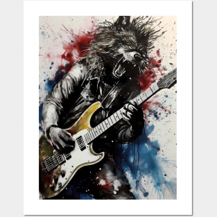 Werewolf Shredding Guitar Posters and Art